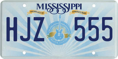 MS license plate HJZ555