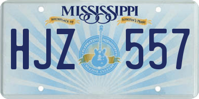 MS license plate HJZ557