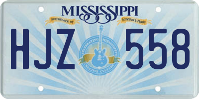 MS license plate HJZ558