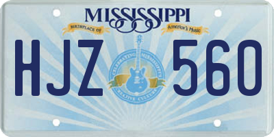 MS license plate HJZ560