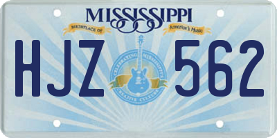MS license plate HJZ562