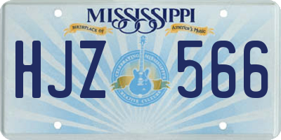 MS license plate HJZ566