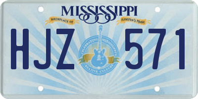 MS license plate HJZ571