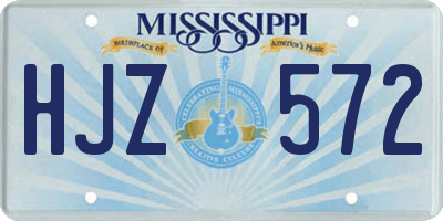 MS license plate HJZ572