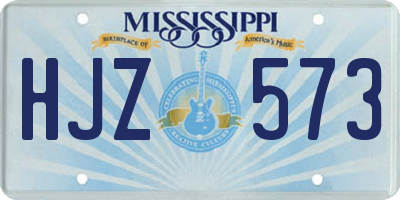 MS license plate HJZ573