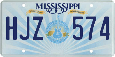 MS license plate HJZ574