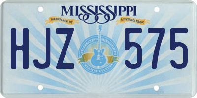 MS license plate HJZ575