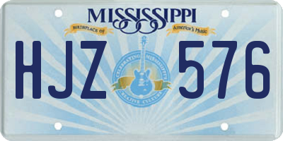 MS license plate HJZ576