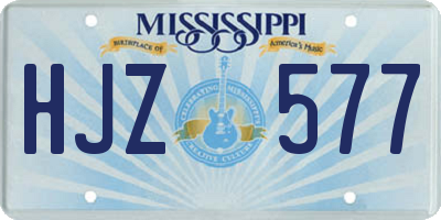 MS license plate HJZ577