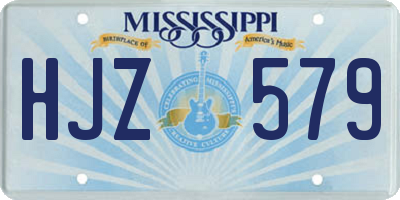 MS license plate HJZ579