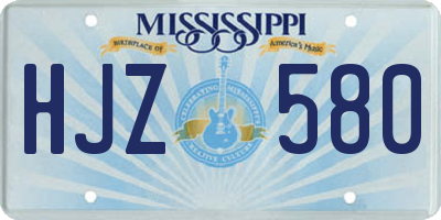 MS license plate HJZ580