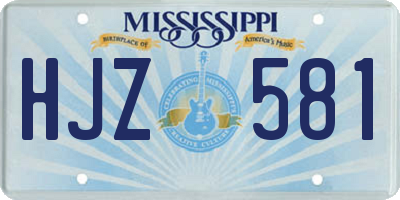 MS license plate HJZ581