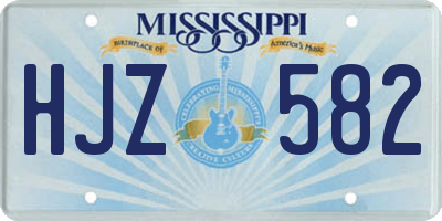 MS license plate HJZ582