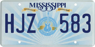 MS license plate HJZ583