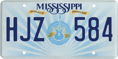 MS license plate HJZ584