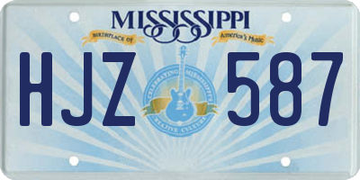 MS license plate HJZ587
