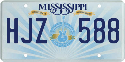 MS license plate HJZ588