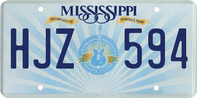 MS license plate HJZ594