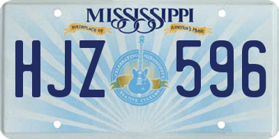MS license plate HJZ596