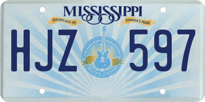MS license plate HJZ597