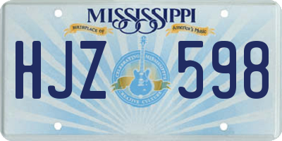 MS license plate HJZ598
