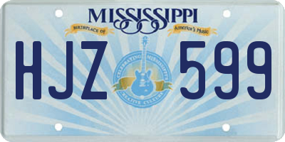 MS license plate HJZ599