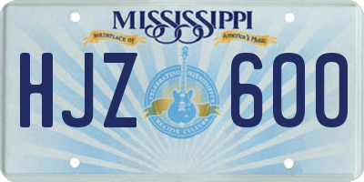 MS license plate HJZ600