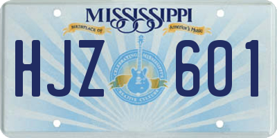 MS license plate HJZ601