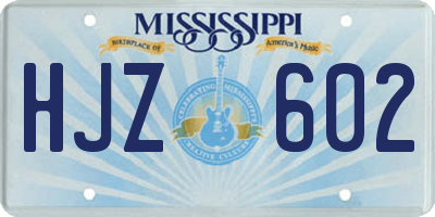 MS license plate HJZ602