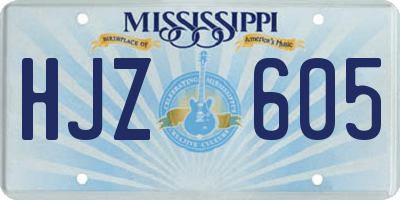MS license plate HJZ605