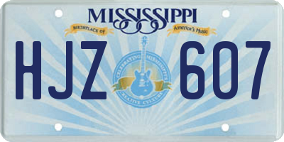 MS license plate HJZ607