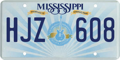 MS license plate HJZ608