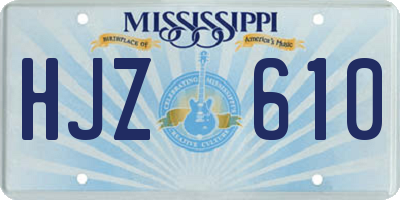 MS license plate HJZ610