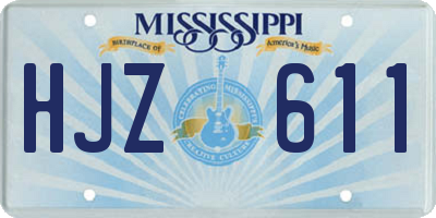 MS license plate HJZ611