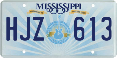 MS license plate HJZ613