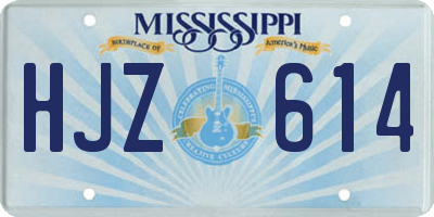 MS license plate HJZ614