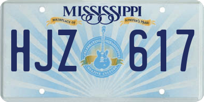 MS license plate HJZ617