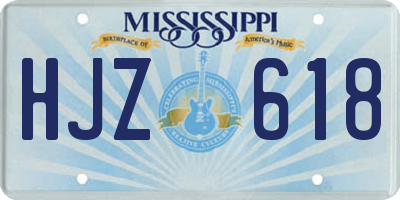 MS license plate HJZ618
