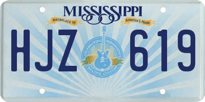 MS license plate HJZ619