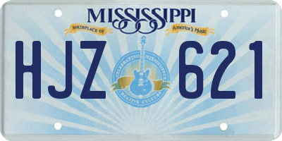 MS license plate HJZ621