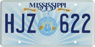 MS license plate HJZ622