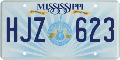 MS license plate HJZ623