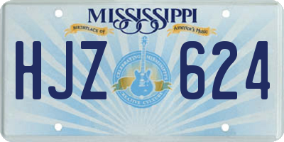 MS license plate HJZ624
