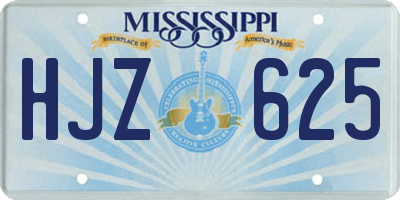 MS license plate HJZ625