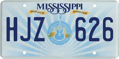 MS license plate HJZ626