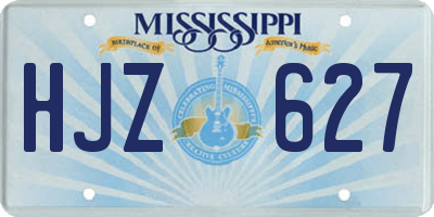 MS license plate HJZ627
