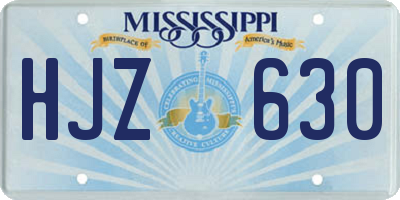 MS license plate HJZ630