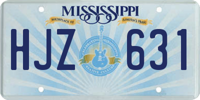 MS license plate HJZ631
