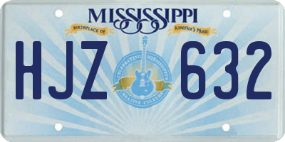 MS license plate HJZ632