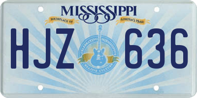 MS license plate HJZ636